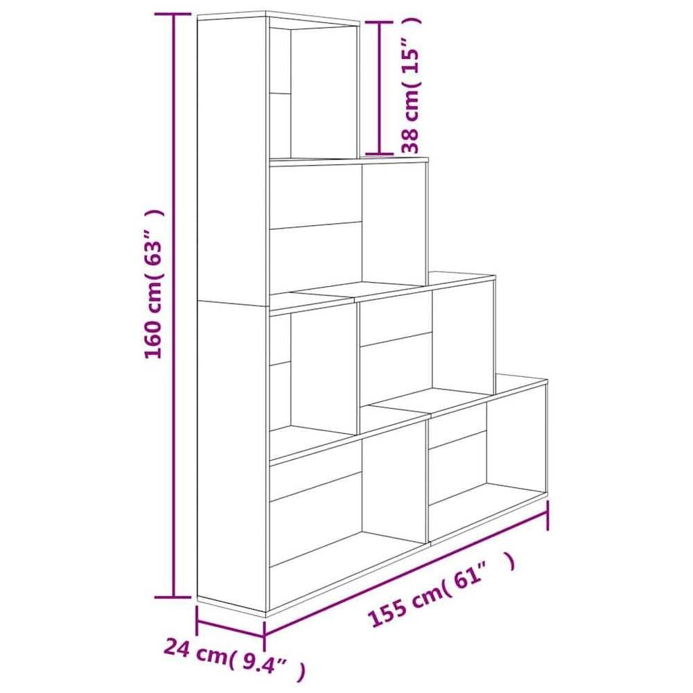 Bookshelf/room Divider Sonoma Oak 155x24x160 Cm Engineered Wood