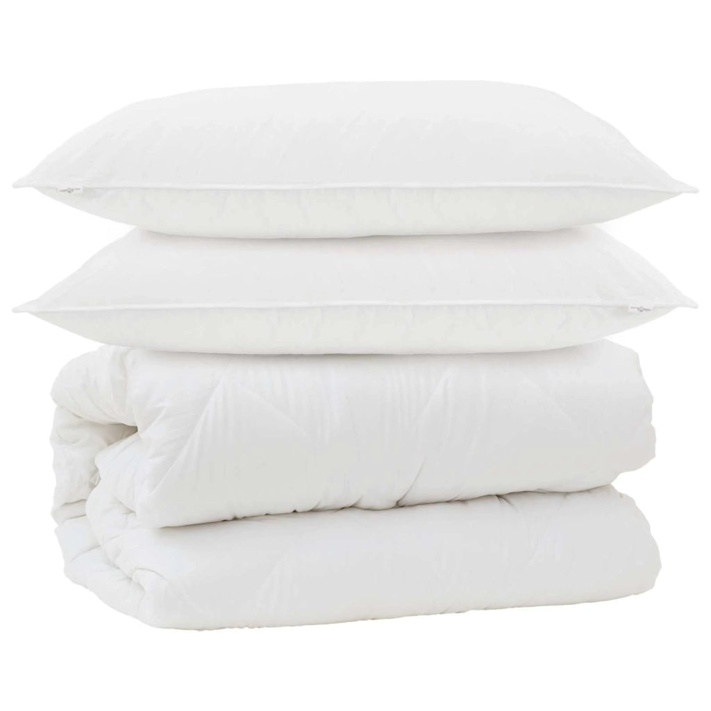 Piumone con Cuscini con cuscino 3 pcs Bianco Microfibra 3378111