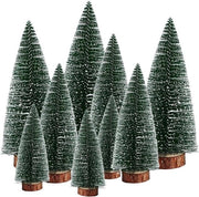 Albero di Natale Artificiale a 9 Pezzi con Base in Legno - Verde - 10/15/20 cm Ideale per Festa di Natale e Capodanno