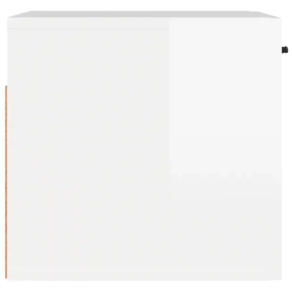 Armadietto a Muro Bianco Lucido 80x36x50 cm Legno Multistrato cod mxl 33013