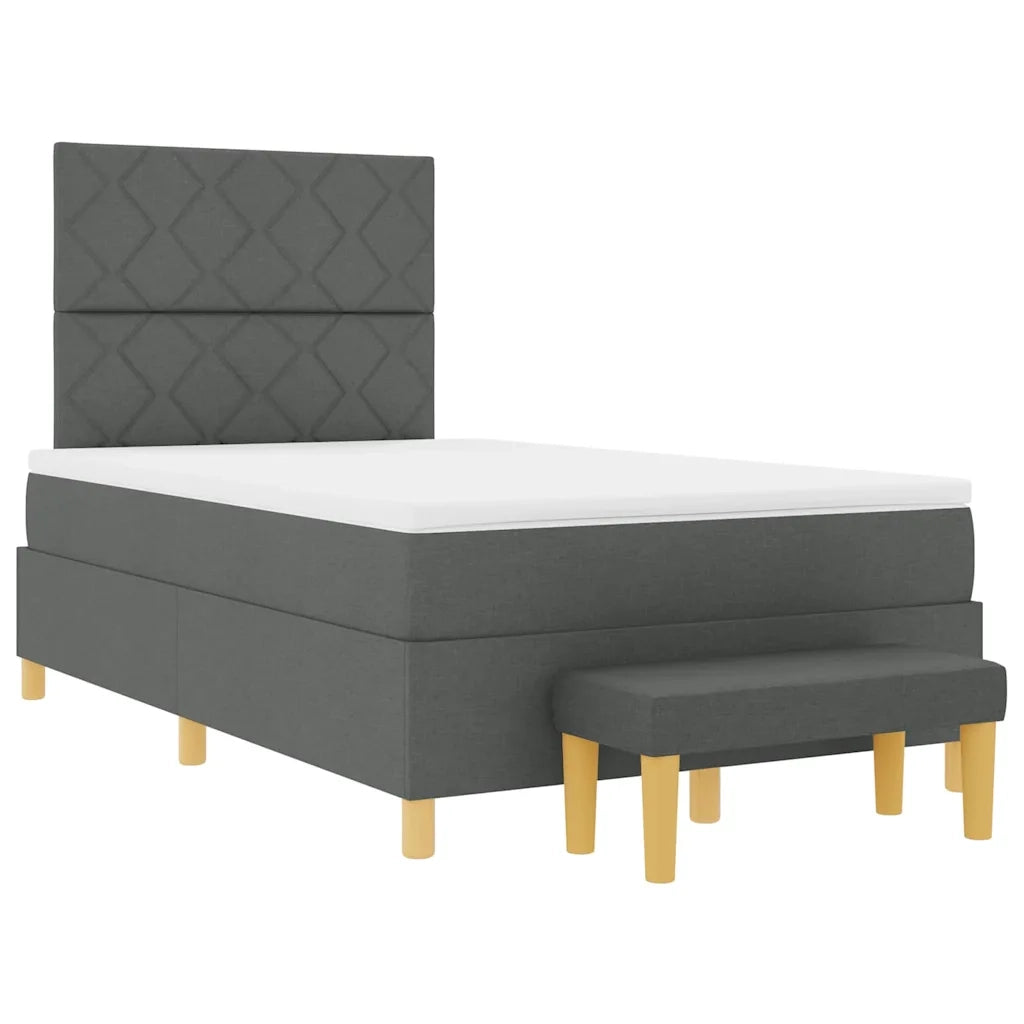Letto a molle con materasso Grigio scuro 120 x 190 cm Tessuto 3344360