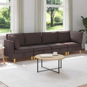 Set di mobili per il soggiorno 4 pcs Marrone Scuro Tessuto 3413694