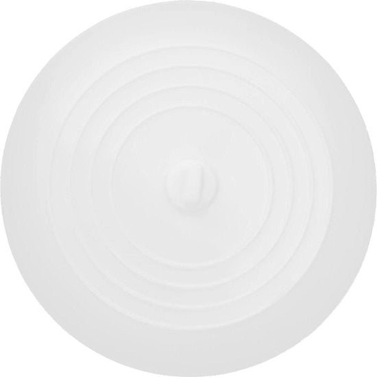 Stop per vasca da bagno in silicone - protezione per scarico da bagno universale - copertura per scarico doccia - protezione per lattina da bagno - protezione per setificio da bagno - 154 cm - bianco.