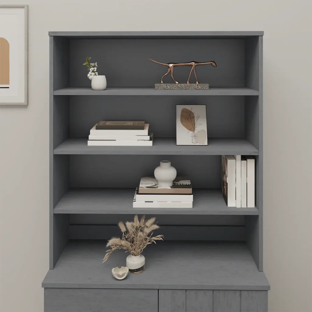 Piano Credenza HAMAR Grigio Scuro 90x30x100 cm Legno di Pino 340434