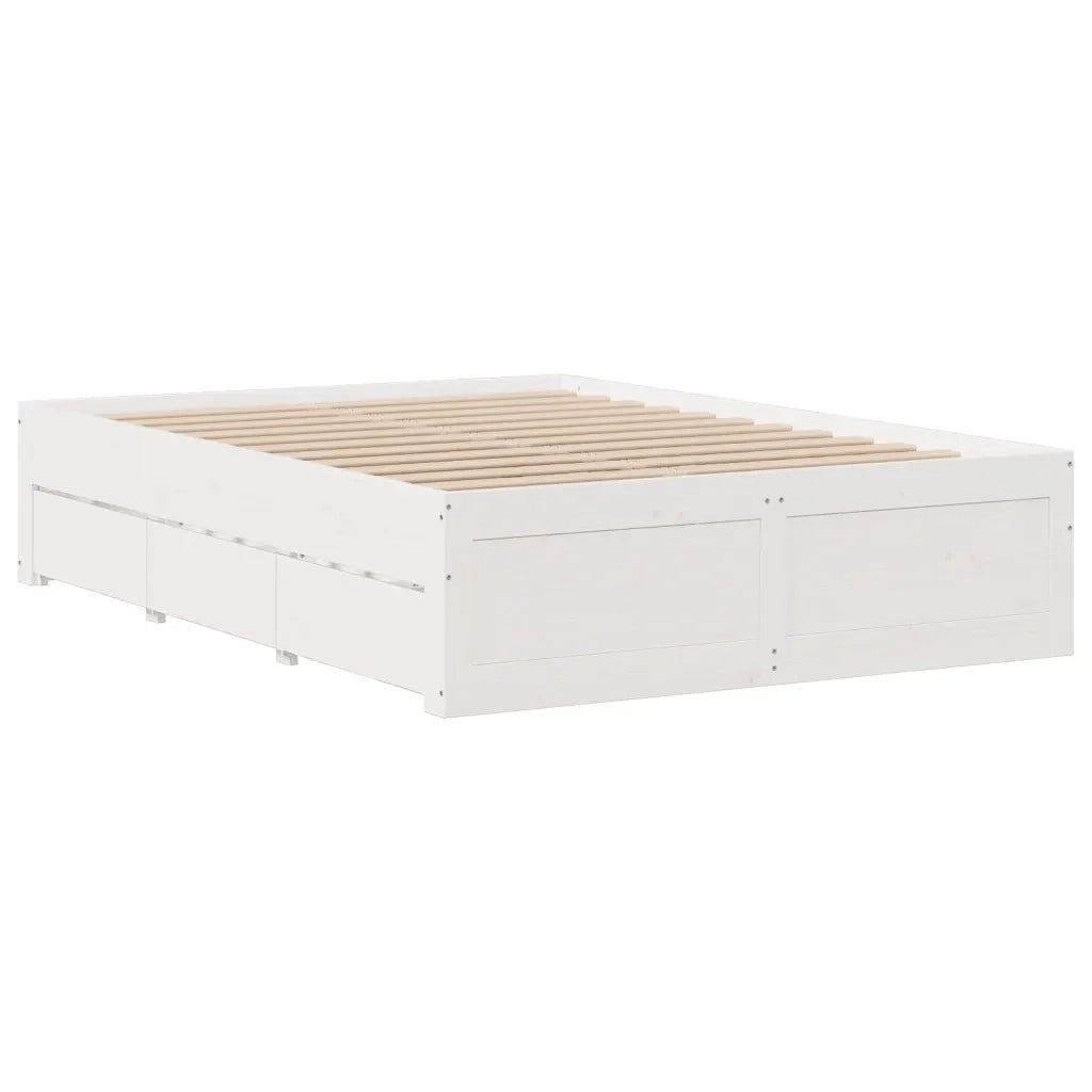 Giroletto senza Materasso con Cassetti Bianco 150x200 cm Pino 3308802