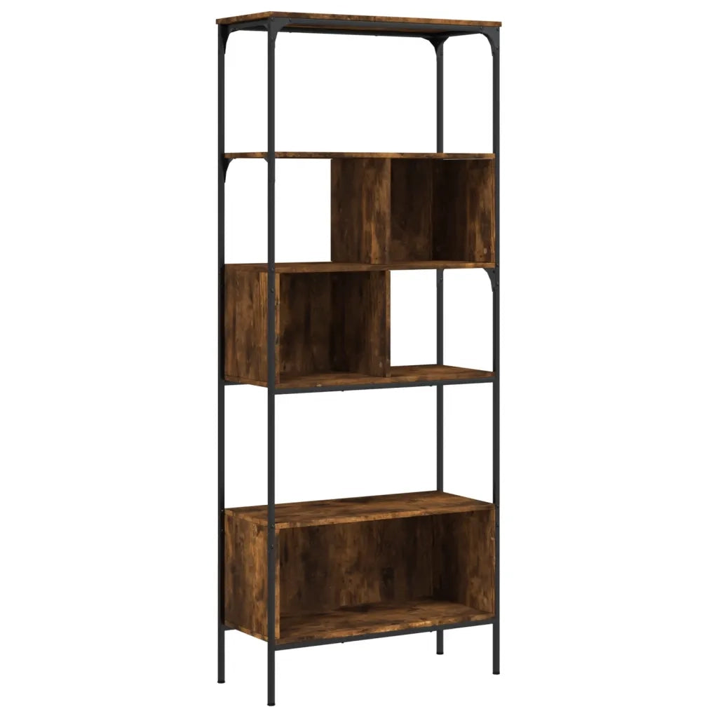 Libreria 5 Ripiani Rovere Fumo 76x33x188,5 cm Legno Multistrato 839005