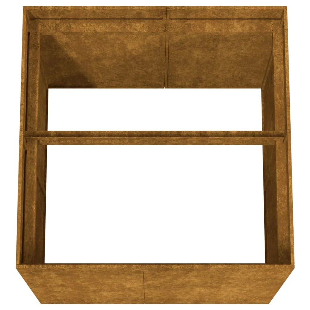 Fioriera aiuola rialzata vassoio piante fiori terrazzo giardino 80 x 80 x 80 cm acciaio corten marrone 02_0037930