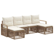 Set Divano da Giardino 6 pcs Beige polyrattan 3435792