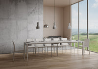 Consolle Allungabile 90-300x40x77 cm in Nobilitato Bianco