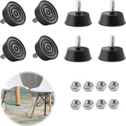 Punte di livellamento in gomma regolabili - 8 pezzi - M6 x 32 mm - per gambe di tavolo e cassetti