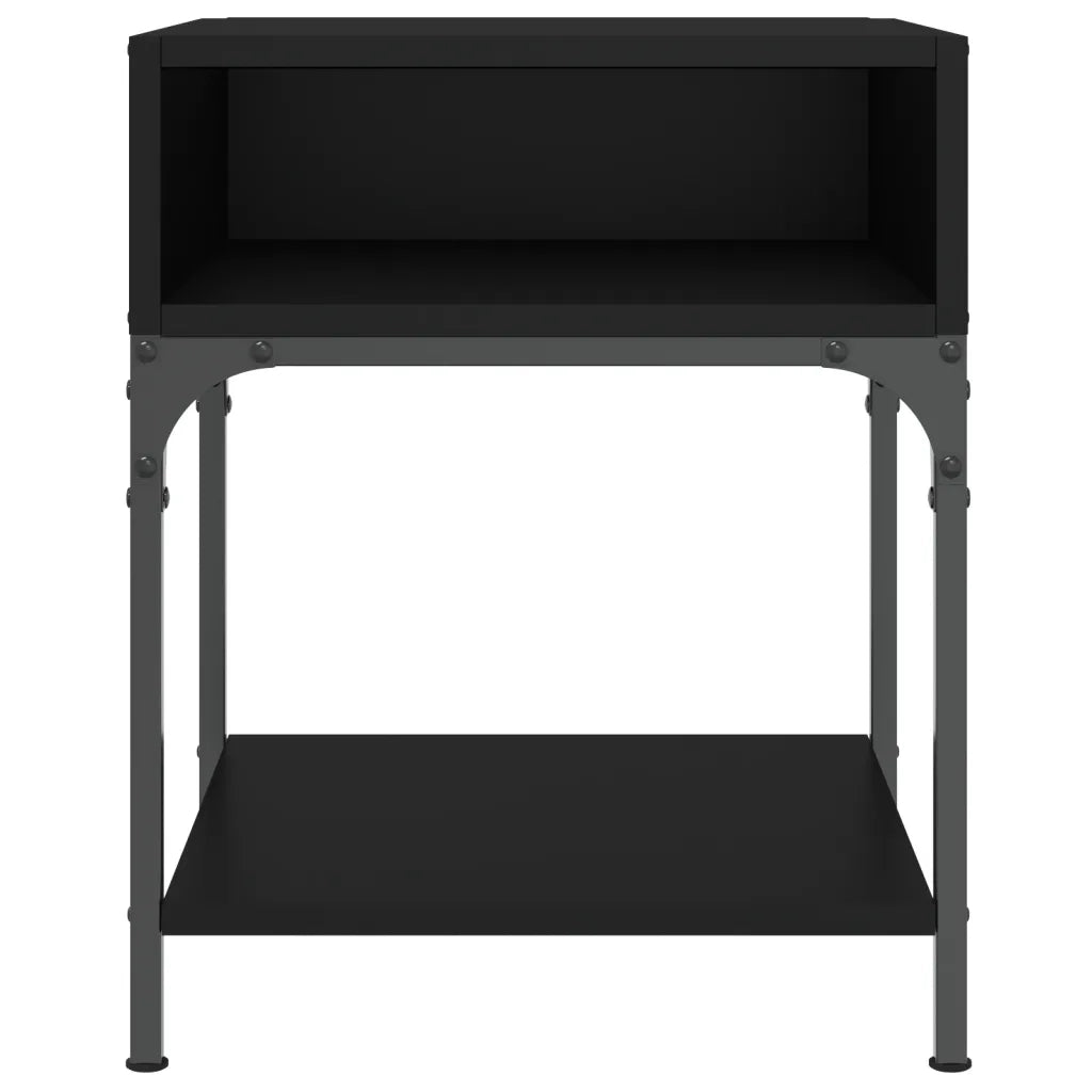 Set di 2 Comodini | Armadio da Notte | Mobiletto da notte Neri 40x41x50 cm in Legno Multistrato