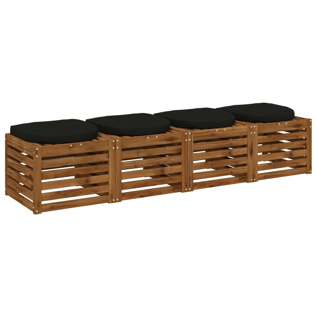 Cuscini per Sedia in 4 Pezzi 4 pz 100% Poliestere Nero 945317