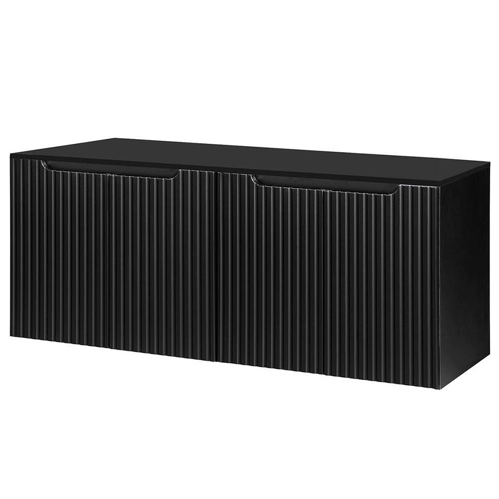 Mobile Sottolavabo Doppio NEWPORT da Parete con 4 Ante e Ripiano 160x60x40 cm - Nero [en.casa]