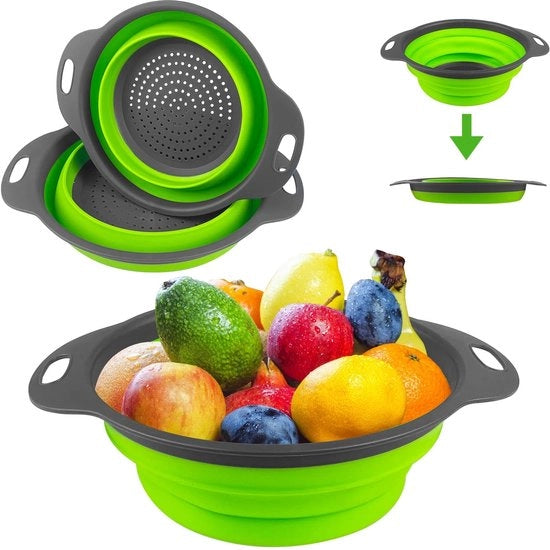 Set di scarico pieghevole da 2 pezzi - Siliconizzato - Ergonomico - Spazio risparmiato