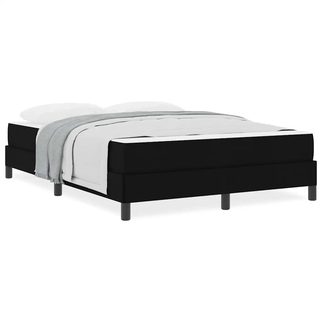 vidaXL Letto a molle con materasso Nero 140 x 190 cm Tessuto