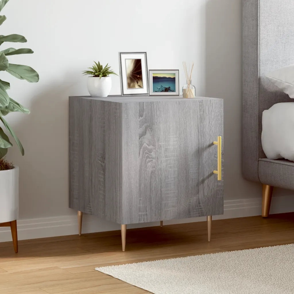 Comodino Grigio Sonoma 40x40x50 cm in Legno Multistratocod mxl 81564