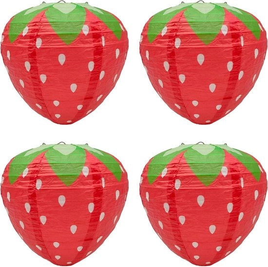 Lanterne di carta fragola per compleanni, matrimoni - lanterna di carta da appendere per giardino, baby shower, decorazioni di frutta