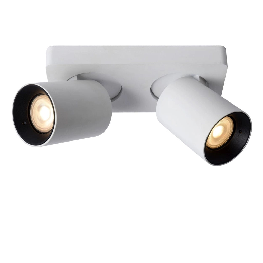 Plafoniera Lucide Nigel bianca alluminio 2xGU10 2200K