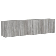 Mobile TV multimediale da parete mensola TV mobile TV sala da pranzo soggiorno camera da letto 2 pezzi Sonoma 80 x 30 x 41 cm grigio 02_0029017