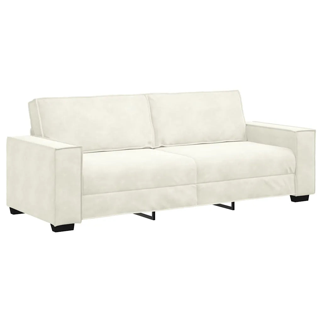 Set di Divani 2 pz con Cuscini Crema in Velluto 3324708