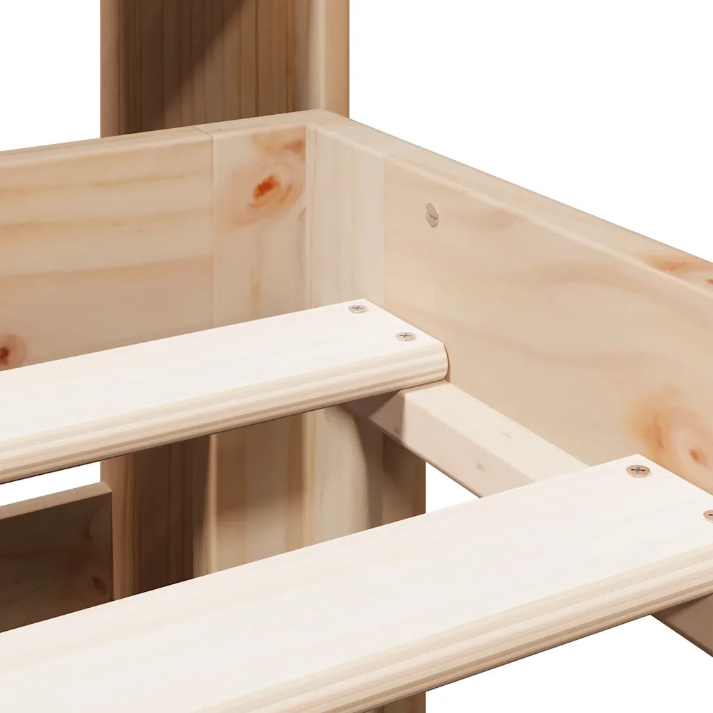 Letto matrimoniale | Letto per adulti | Letto Libreria senza Materasso 135x190 cm in Legno di Pino