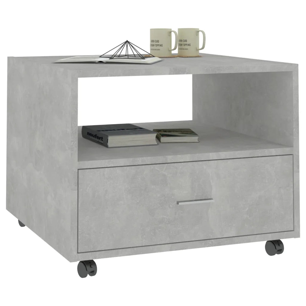 Tavolino Salotto Grigio Cemento 55x55x40 cm Legno Multistrato 810930