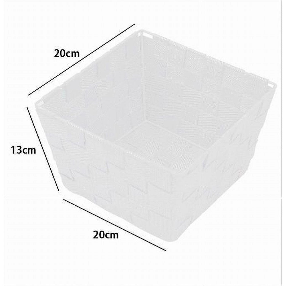 Trade Shop - Porta Oggetti In Tessuto Multiuso Organizer Bagno Cucina Bianco 20x20x13cm 79120 -