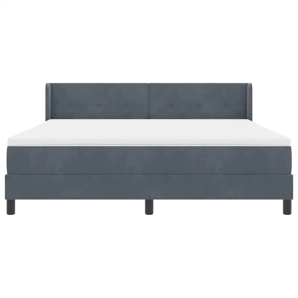 Letto a molle con testiera Grigio scuro 200 x 180 cm Poliestere