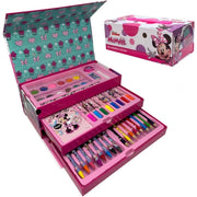 Trade Shop - Set Da Colorare Valigetta Con Colori Bambine Minnie Cassetti Kit Disegno Pittura 951724 -