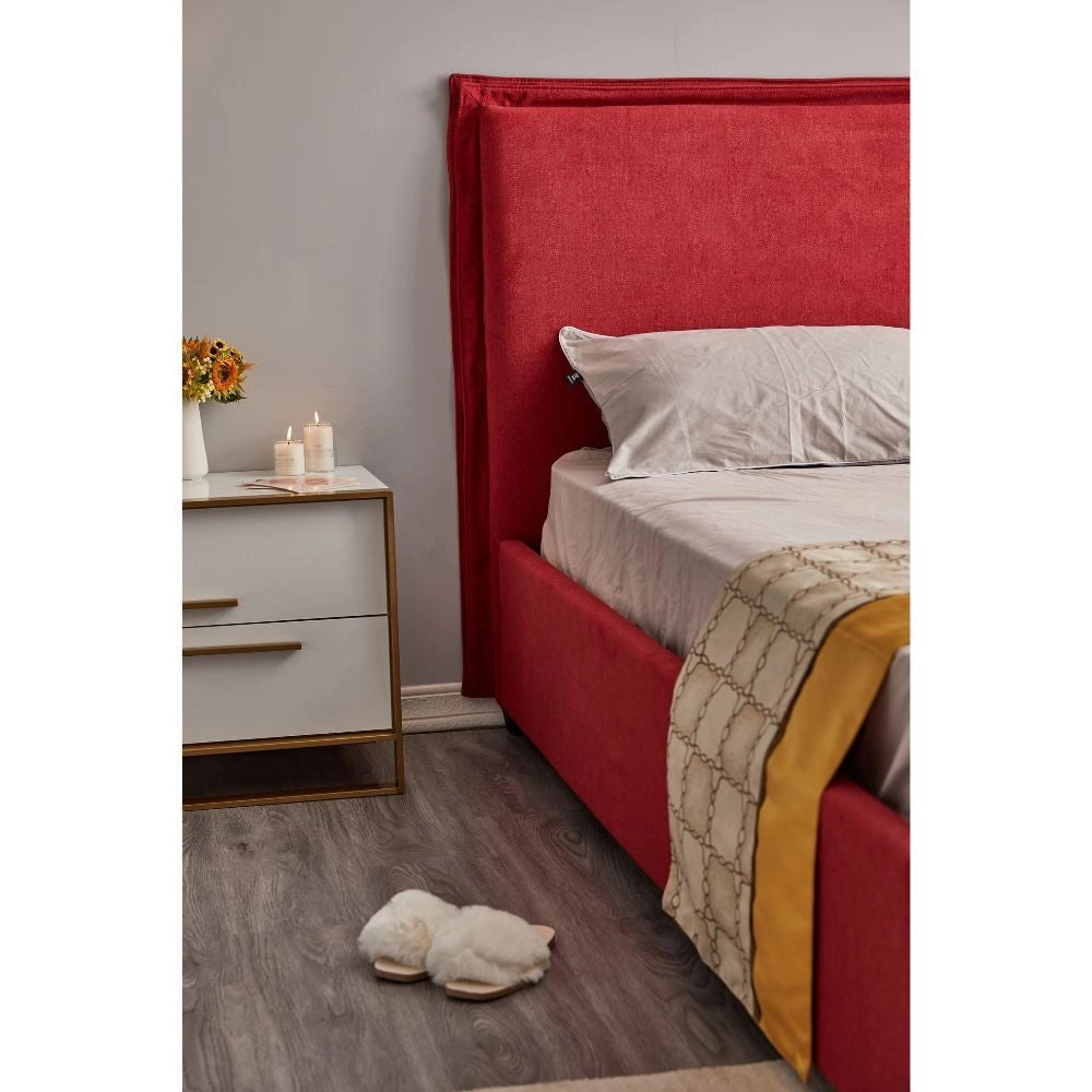 Letto matrimoniale contenitore Neso colore rosso