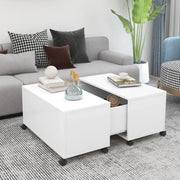 Tavolino da Salotto Bianco 75x75x38 cm in Legno Multistrato 806867