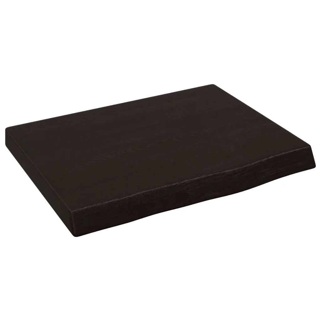 Piano Bagno Marrone Scuro 40x30x(2-4)cm Legno Massello Trattato 3156186