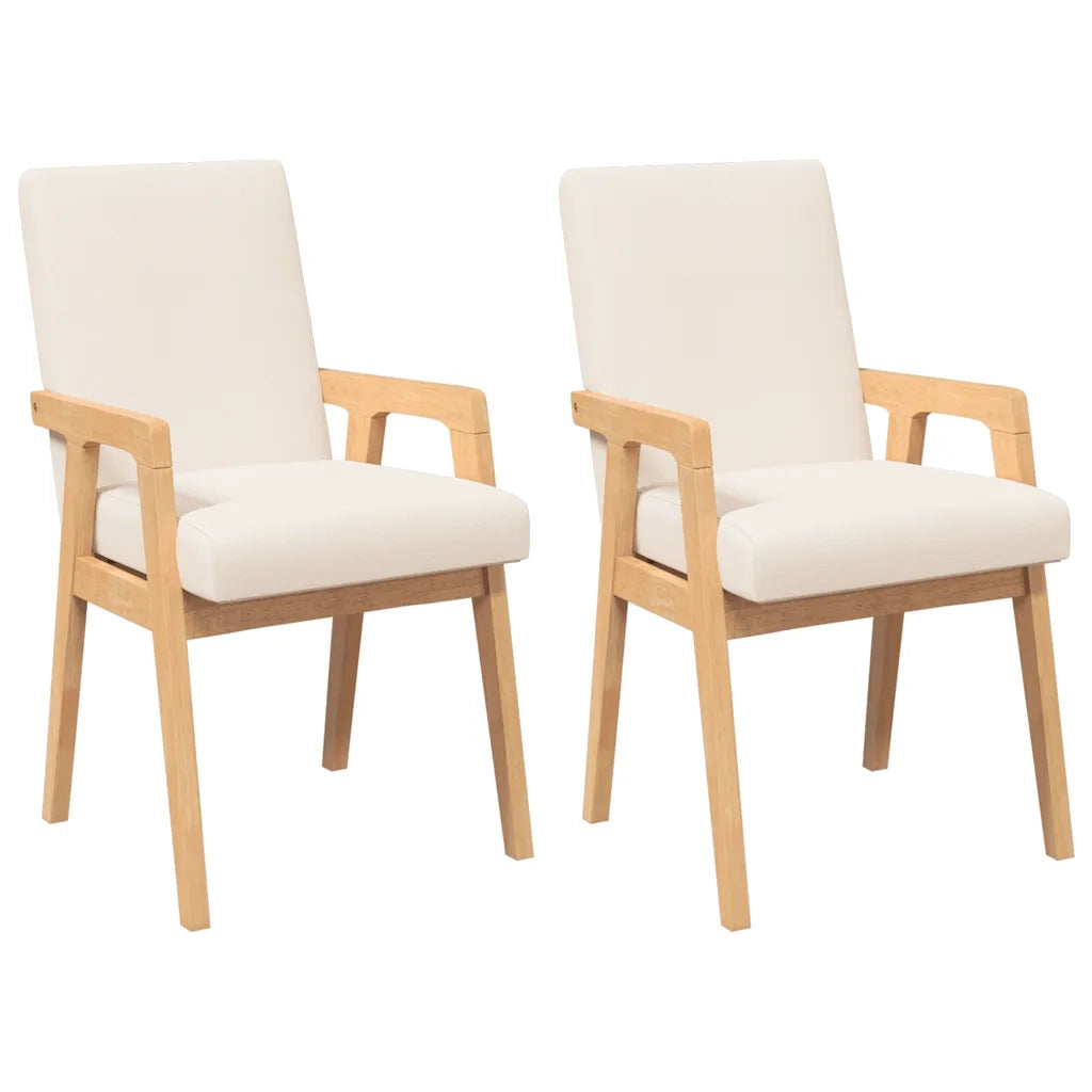 Sedie da Pranzo con Cuscini 2 pz in Legno Massello di Hevea 4102483