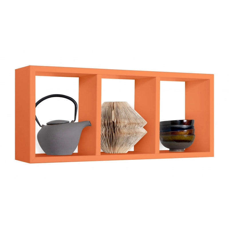 Mensola da Muro, Libreria Sospesa, Libreria da Parete, Scaffale da Parete, Arancione, 70x30 p15,5 cm - Tristano