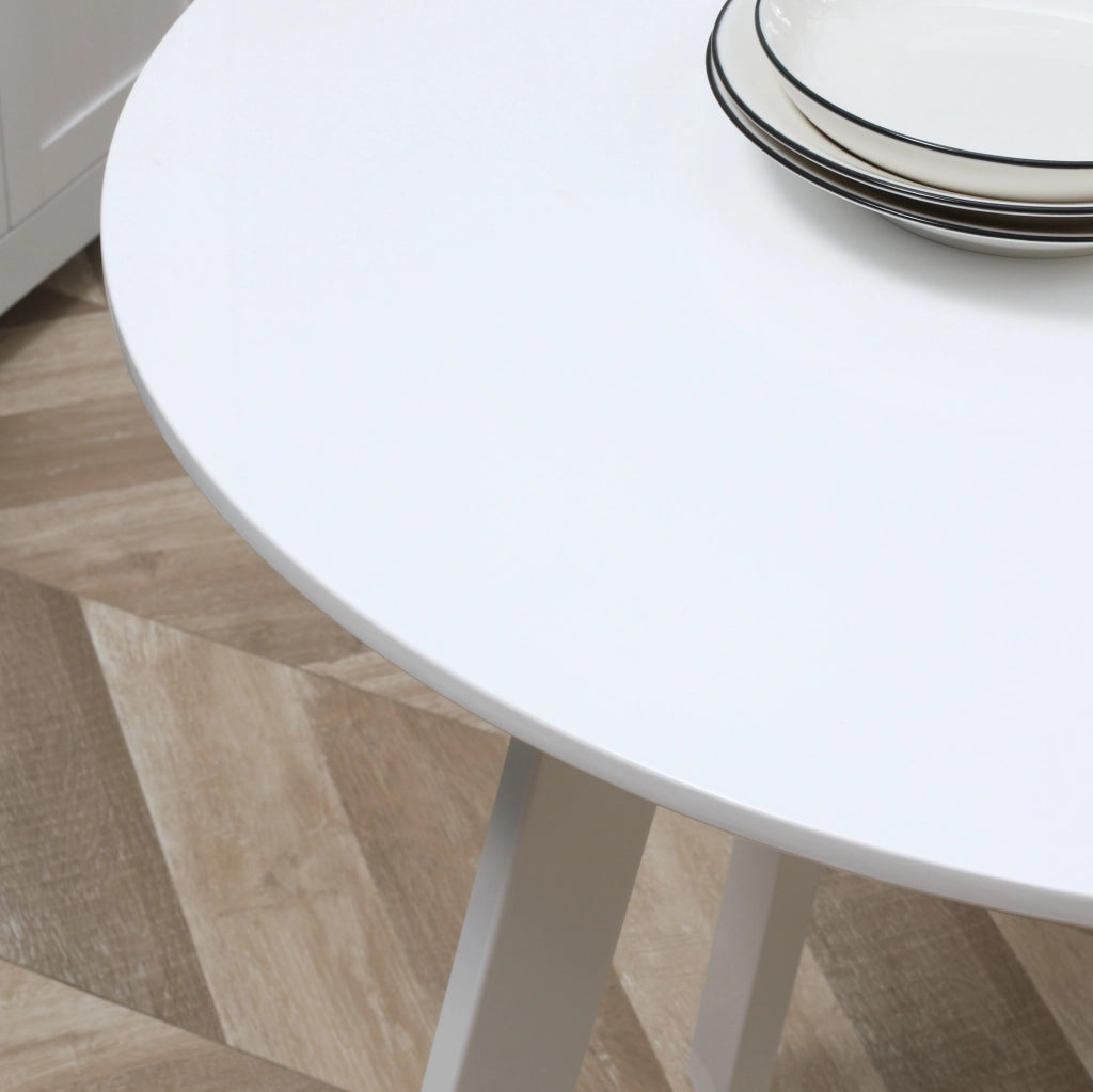 Tavolo da pranzo rotondo bianco Ø72 cm in MDF
