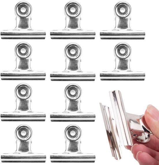 Veerklemmen in Acciaio Inox - 10 pezzi - 90 mm - Klemme robuste - Adatti per oggetti fino a 40 mm - Ophanggat - Klemmen