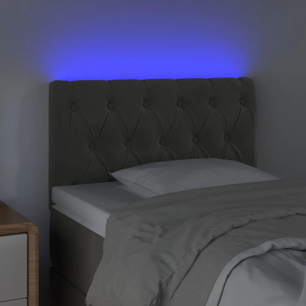 Testiera | Testata a LED Grigio Scuro 80x7x78/88 cm in Velluto