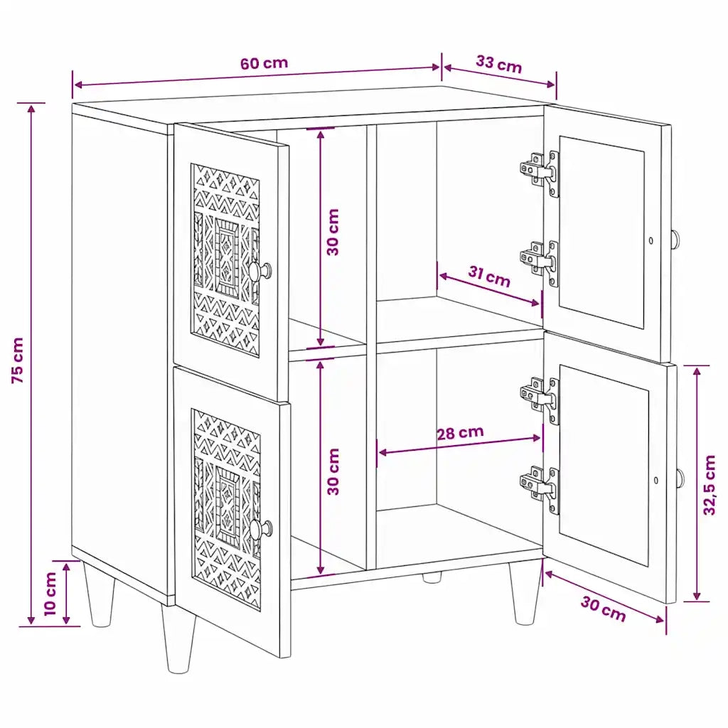 vidaXL Credenza Marrone chiaro 33.5 x 60 x 75 cm