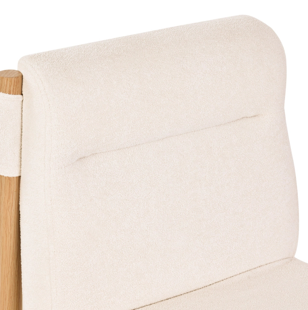 Set di 4 sedie 46x52x80.5 cm con seduta imbottita in sherpa e struttura in metallo beige