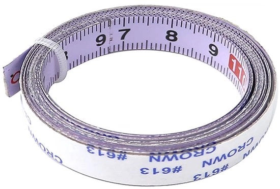 Regolo a rullo 0-5m in acciaio inossidabile - Adesivo autoadesivo - Impermeabile - Resistente alle abrasioni - Marcature chiare - Adatto per lavori di carpenteria - Righello