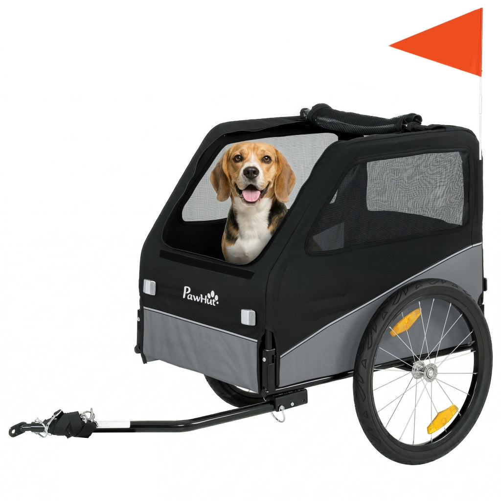 Rimorchio Bici Cane ¨C zephmum ¨C Grigio e Nero 139x72x88cm