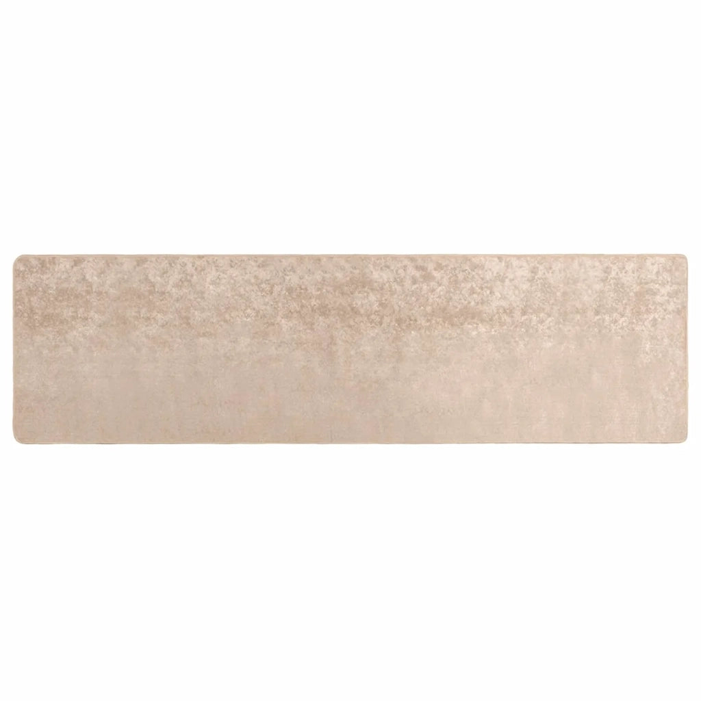 Runner Tappeto MARSA Beige 100 x 400 cm Poliestere e PVC