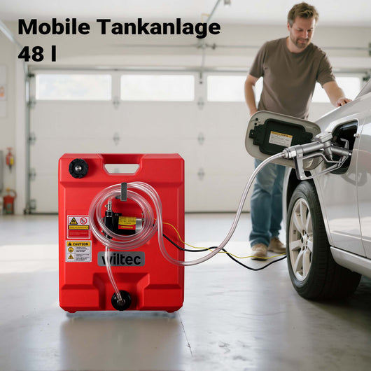 Serbatoio portatile per travaso carburante da 48 l con pompa da 12 V, pompa mobile per diesel e benzina