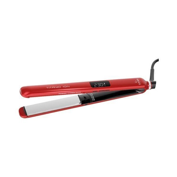 GA.MA Piastra Red Digital Titanio 4D: trafile in titanio, tecnologia agli ioni e ozono, anti crespo, capelli protetti, lisci a lungo, temperatura regolabile da 160 a 230°C, auto spegnimento