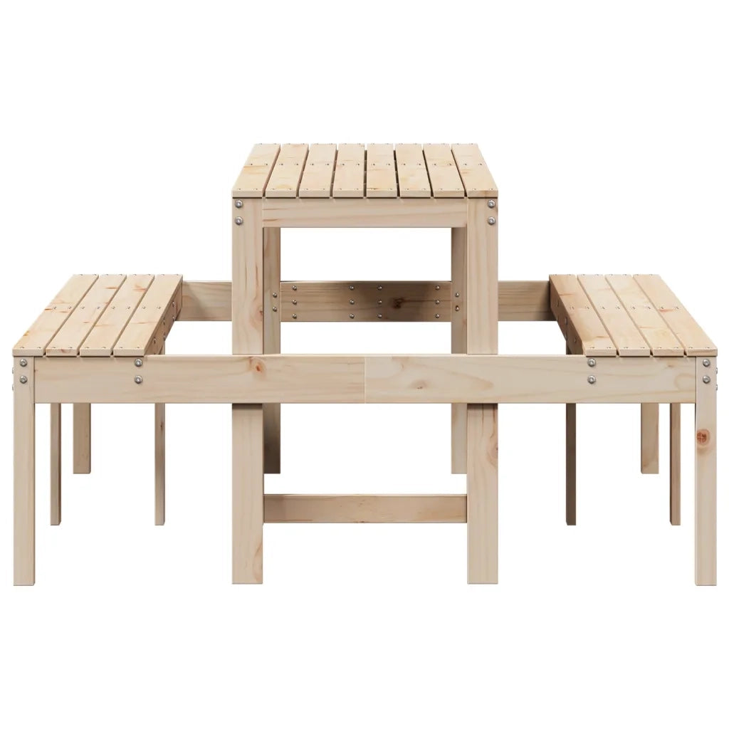 Tavolino da Giardino | Tavolo da Picnic 160x134x75 cm in Legno Massello di Pino