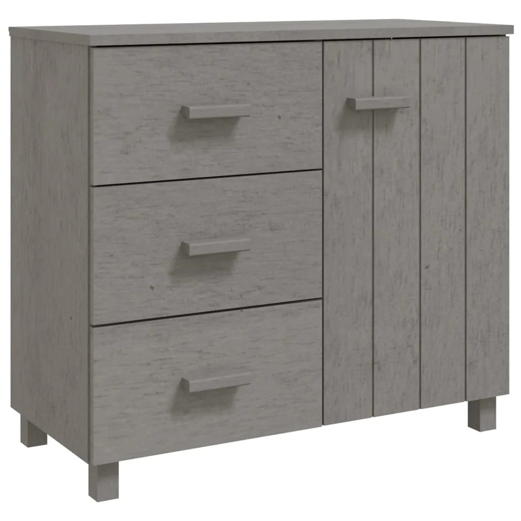 Buffet credenza cassettiera armadio mobile contenitore organizer per cucina soggiorno salotto colore chiaro 90 x 40 x 80 cm legno massello di pino grigio 02_0032162