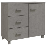 Buffet credenza cassettiera armadio mobile contenitore organizer per cucina soggiorno salotto colore chiaro 90 x 40 x 80 cm legno massello di pino grigio 02_0032162