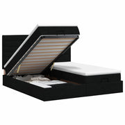 Letto ottomano con materasso con testiera 2 pcs Nero Tessuto 3457843