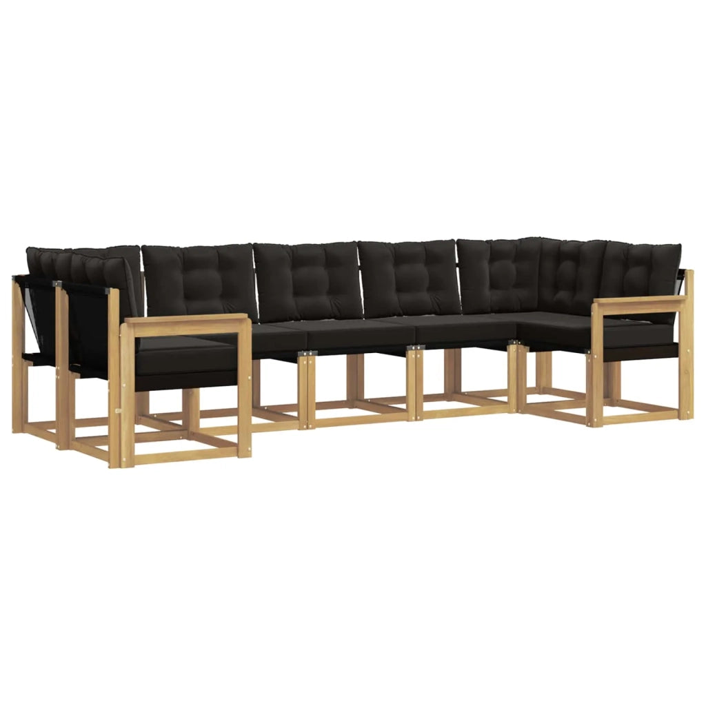 Set di divani da esterno 7 pz Bianco e Nero 3389830
