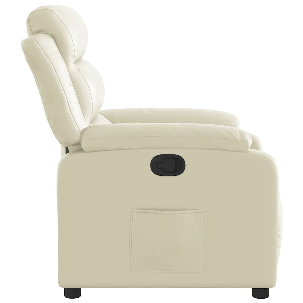 Divano Sedia-Poltrona Reclinabile Crema in Similpelle 613021